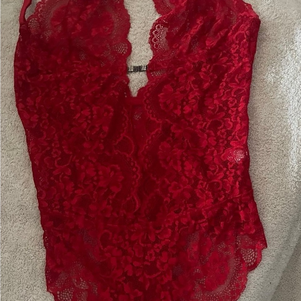 Elegant Red Lace Bodysuit size large.pack of 2.